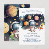 Outerspace Planets Jongen 1e Verjaardag Kaart (Voorkant / Achterkant)