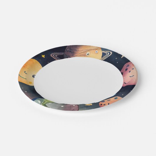 Outerspace Planets Party Paper Borden Papieren Bordje (Gekanteld)