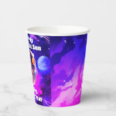 Outerspace Planets Roze Meisje eerste verjaardag Papieren Bekers (Links)