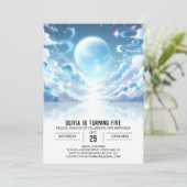 Outerspace Schattige Hemelse Digitale Verjaardag Kaart (Staand voorkant)