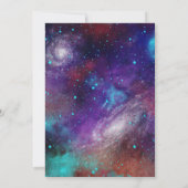 OuterSpace Verjaardagsfeest Astronaut Galaxy Plane Kaart (Achterkant)