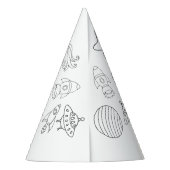 Outerspace Verjaardagsfeestje Pet Feesthoedjes (Achterkant)