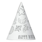 Outerspace Verjaardagsfeestje Pet Feesthoedjes (Links)