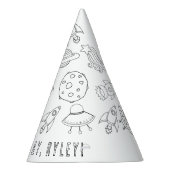 Outerspace Verjaardagsfeestje Pet Feesthoedjes (Rechts)