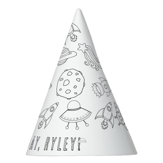 Outerspace Verjaardagsfeestje Pet Feesthoedjes (Rechts)