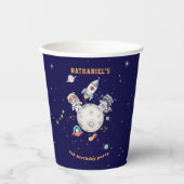 Outerspace Woodland Animals Verjaardag Papieren Bekers (Voorkant)