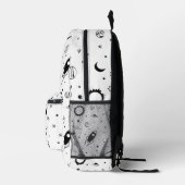 Outerspace Zwart-wit Monochromatisch Bedrukte Rugzak (Rechts)