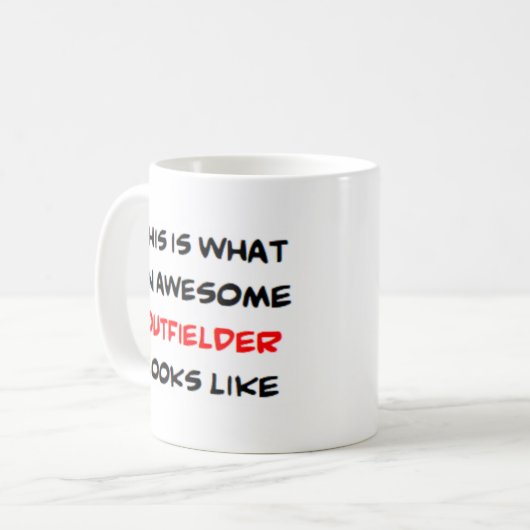 outfielder, geweldige koffiemok (Voorkant links)