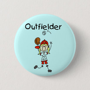 Outfielder-Meisjes Baseball T-shirts en Cadeaus Ronde Button 5,7 Cm