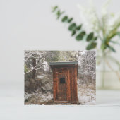 OUTHOUSE IN THE SNOW BRIEFKAART (Staand voorkant)
