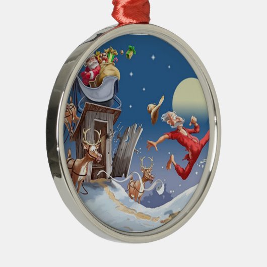 Outhouse Santa Ornament (Rechts)
