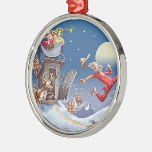 Outhouse Santa Ornament (Links)