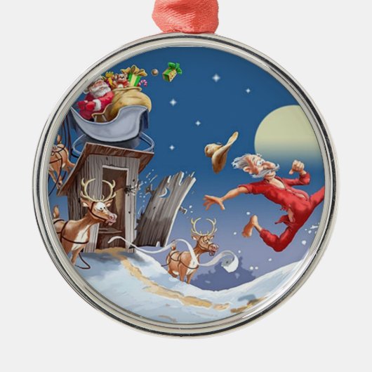 Outhouse Santa Ornament (Voorkant)