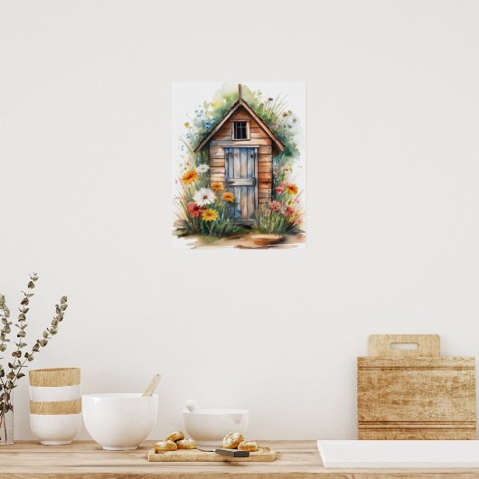 Outhouse Waterverf 4 Poster (Keuken)