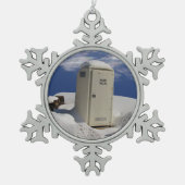 OutHouse WiFi ~ Pewter-versiering Tin Sneeuwvlok Ornament (Voorkant)