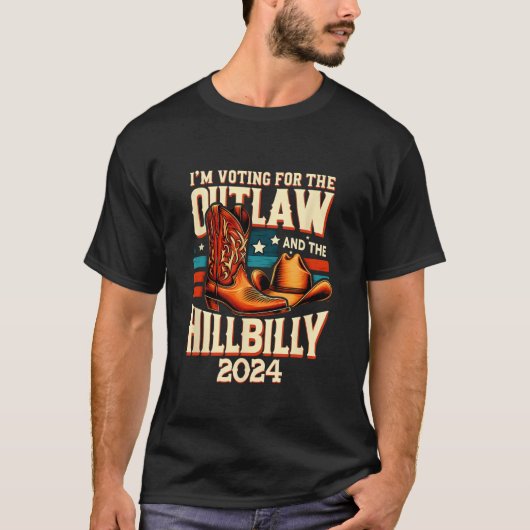 Outlaw Hillbilly 2024 Amerikaanse verkiezingsdag C T-shirt (Voorkant)