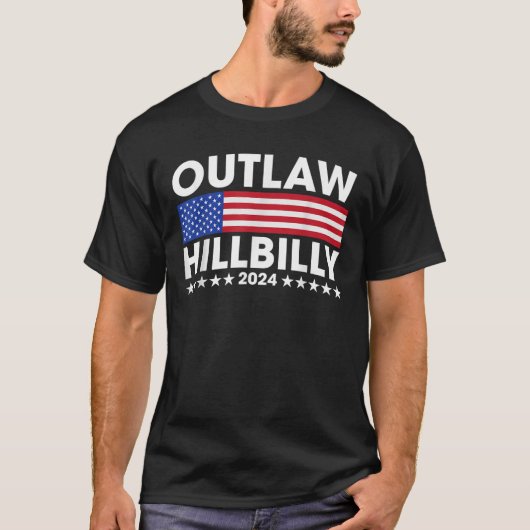 Outlaw Hillbilly 2024 Barbed Wire Western T-shirt (Voorkant)