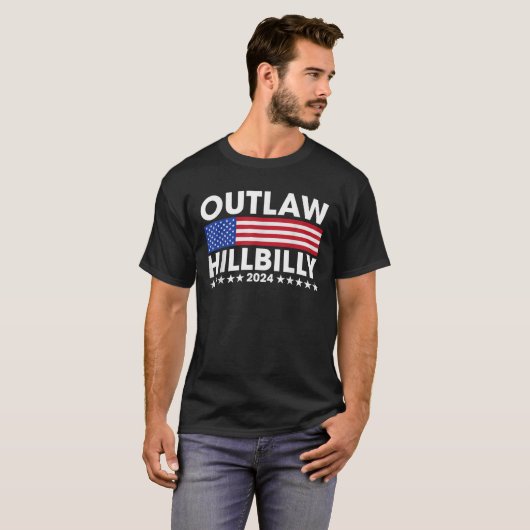 Outlaw Hillbilly 2024 Barbed Wire Western T-shirt (Voorkant volledig)