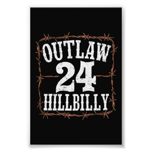 Outlaw Hillbilly 2024 Westerne Trump Vance 2024 Foto Afdruk (Voorkant)