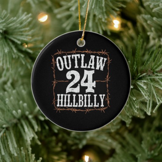 Outlaw Hillbilly 2024 Westerne Trump Vance 2024 Keramisch Ornament (Boom)