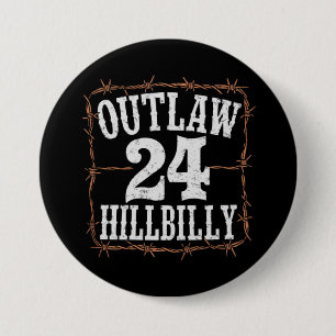 Outlaw Hillbilly 2024 Westerne Trump Vance 2024 Ronde Button 7,6 Cm