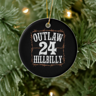 Outlaw Hillbilly 2024 Westers Trump Vance 2024  Keramisch Ornament