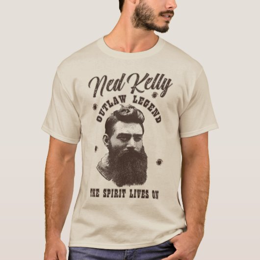 Outlaw Legend - Ned Kelly - Australia Bushranger T T-shirt (Voorkant)