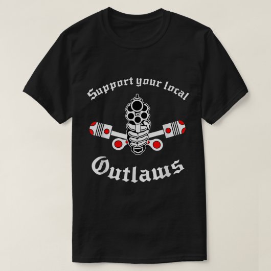 Outlaw mc Support  T-shirt (Design voorkant)