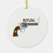 Outlaw Pistol Keramisch Ornament (Voorkant)