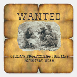 Outlaw Prospecting Supplies 2" Gezochte Stickers
