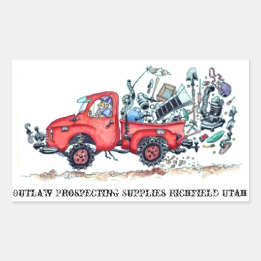 Outlaw Prospecting Supplies Truck Sticker (Voorkant)