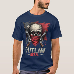 Outlaw Rebel Schedel Bandana Pistolen Cowboy Biker T-shirt