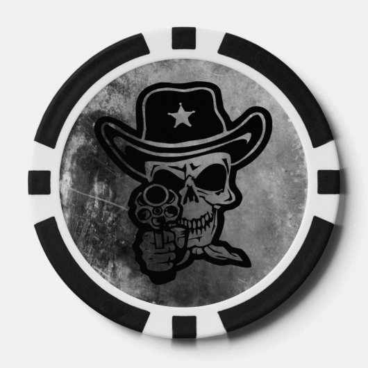 Outlaw Sherif Skull Poker Collectie Pokerchips (Voorkant)