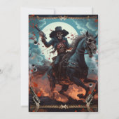  Outlaw Skull & Botten Halloween Party Invit Kaart (Achterkant)