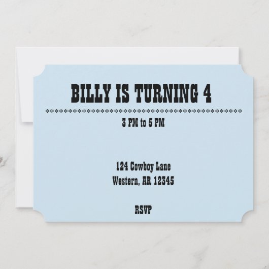 Outlaw Wild West Western Boy Verjaardag Cowboy Kaart (Achterkant)