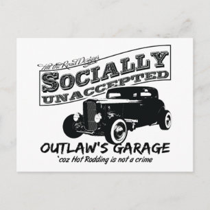 Outlaw's Garage. Maatschappelijk niet geaccepteerd Briefkaart