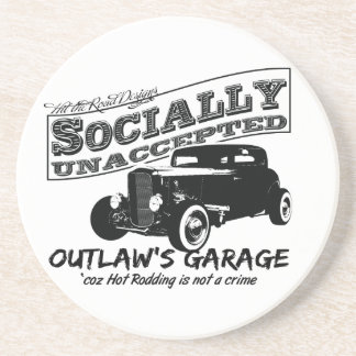 Outlaw's Garage. Maatschappelijk niet geaccepteerd Zandsteen Onderzetter