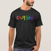 Outlier Rainbow Letters Dark Shirt (Voorkant)