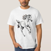 Outline Art Running Horse Design - T-shirt (Voorkant)