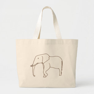 Outline Art Tekening - Olifant, canvas tassen