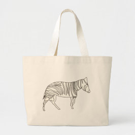 Outline Art Tekening - zebra, canvas tassen