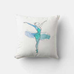 Outline Beroerte Dansen Groen Blauw Ballerina Deco Kussen