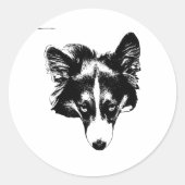 outline bright face ronde sticker (Voorkant)