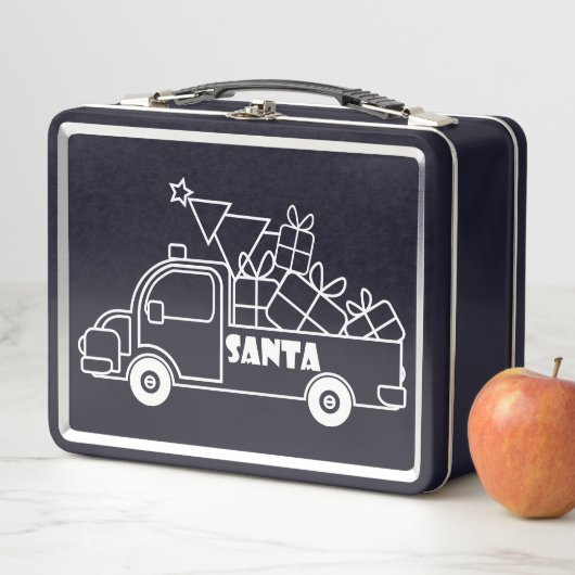 Outline Kerst truck Santa auto side uitzicht (In situ)