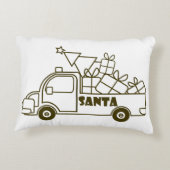 Outline Kerst truck Santa auto side uitzicht Accent Kussen (Achterkant)