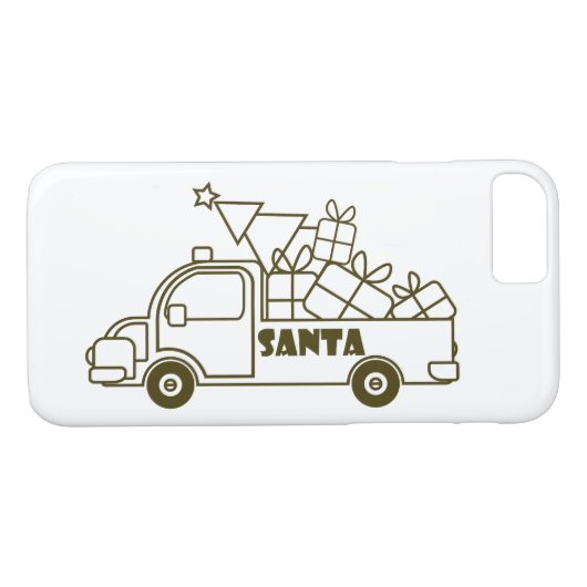 Outline Kerst truck Santa auto side uitzicht Case-Mate iPhone Case (Achterkant (Horizontaal))