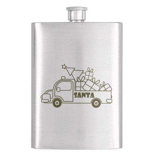 Outline Kerst truck Santa auto side uitzicht Flacon (Voorkant)