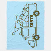 Outline Kerst truck Santa auto side uitzicht Fleece Deken (Voorkant)