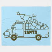 Outline Kerst truck Santa auto side uitzicht Fleece Deken (Voorkant (Horizontaal))