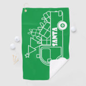 Outline Kerst truck Santa auto side uitzicht Golfhanddoek (Insitu)